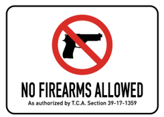 No Firearms Allowed Sign