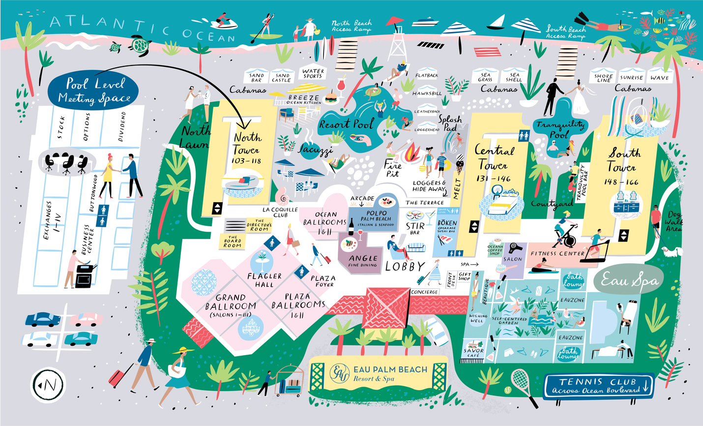 EAU Palm Beach Resort Map