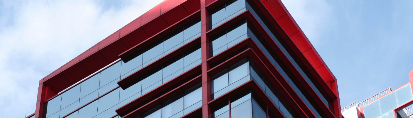 Blue and red building