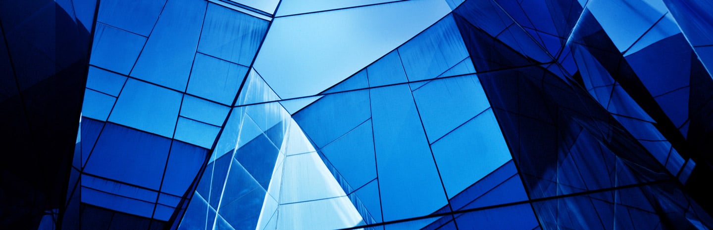 Abstract blue glass, building architecture